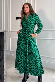 Girl In Mind Green Petite Angela Shirt Maxi Dress - Image 3 of 4