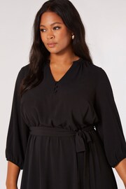Apricot Black High Low Open Collar Dress - Image 4 of 4