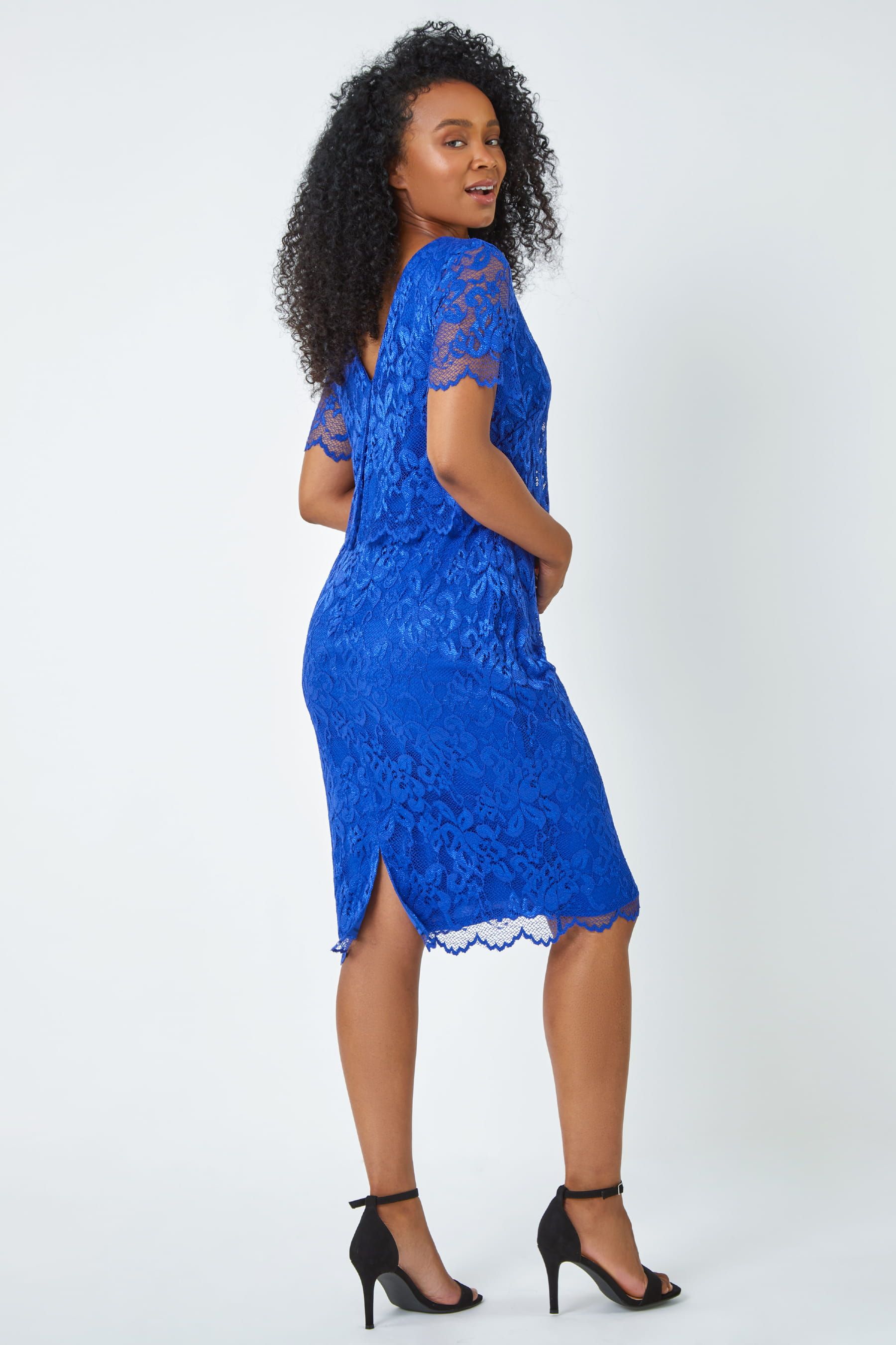 Roman blue lace dress discount