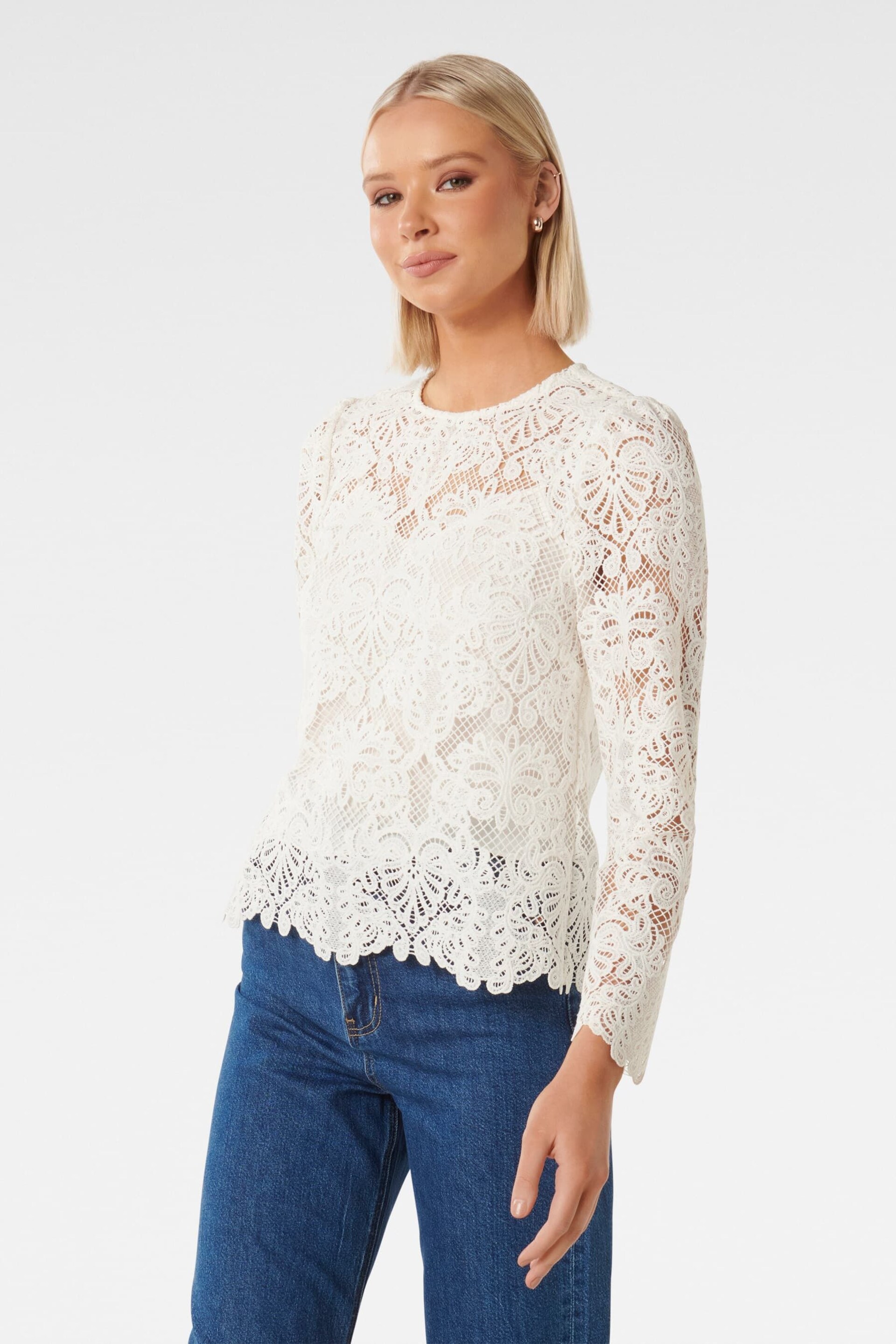 Forever New White Lucille Lace Shell Top - Image 3 of 5