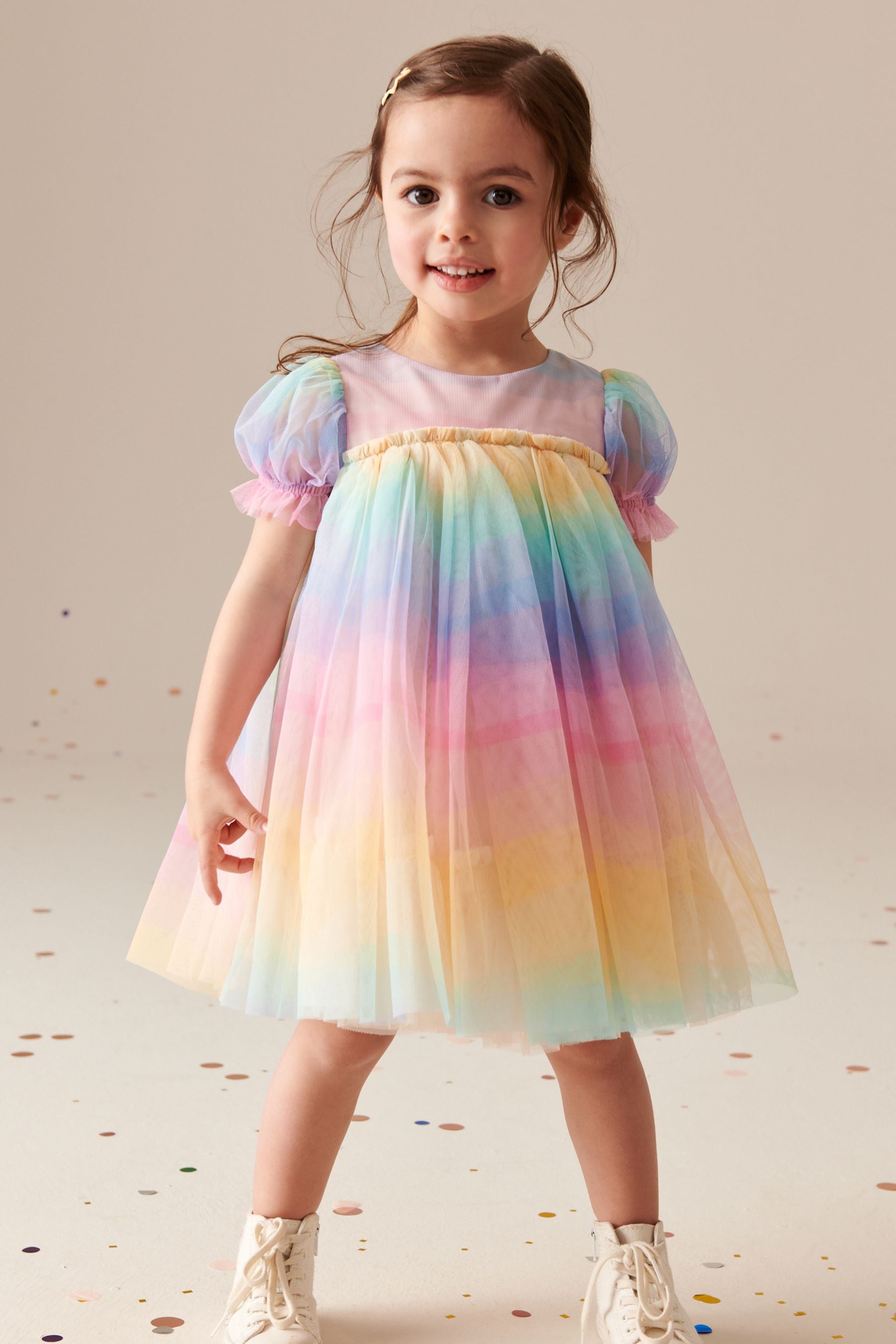 Multi coloured mesh dress hot sale