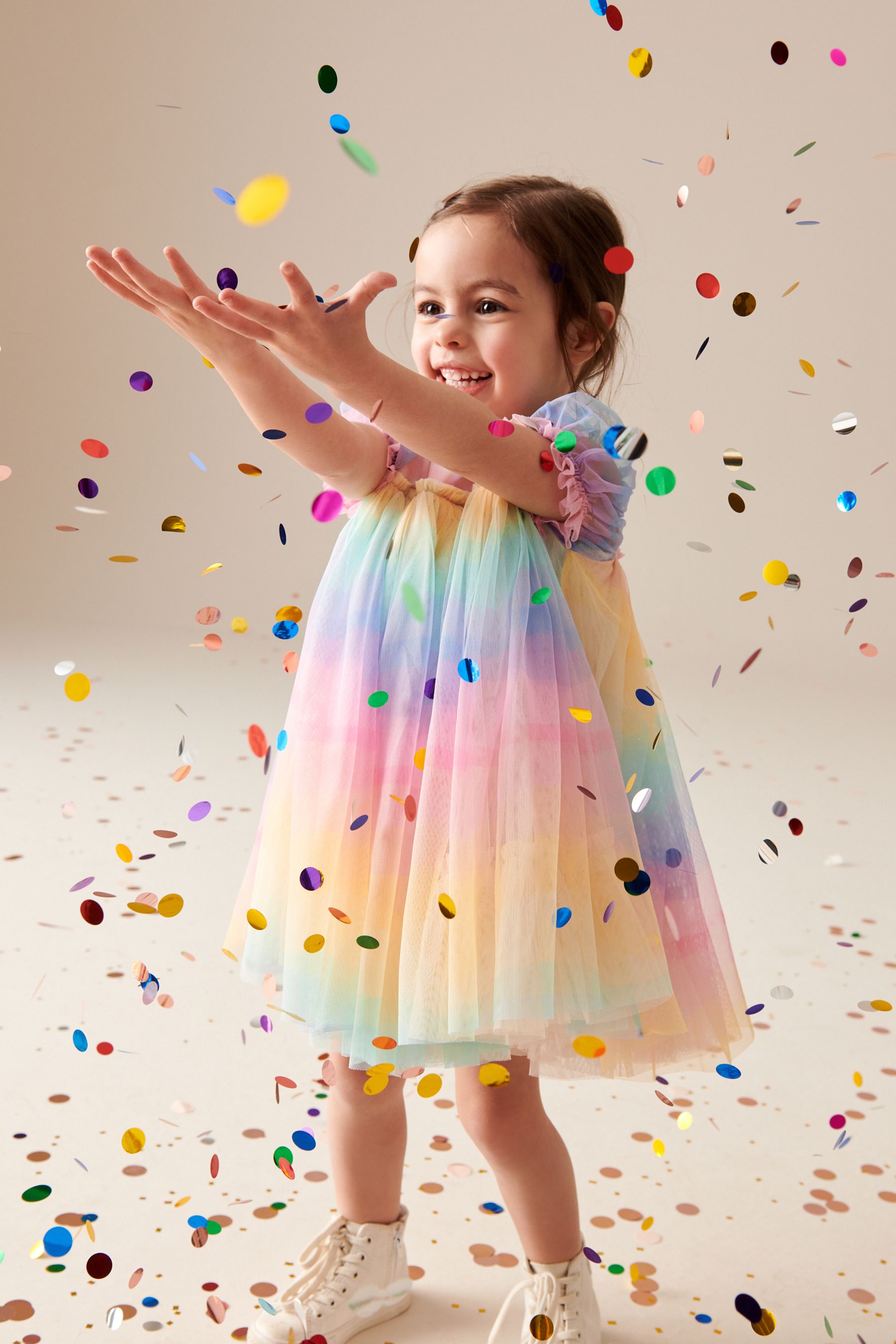 Buy Multi Rainbow Mesh Dress 3mths 7yrs from Next Luxembourg