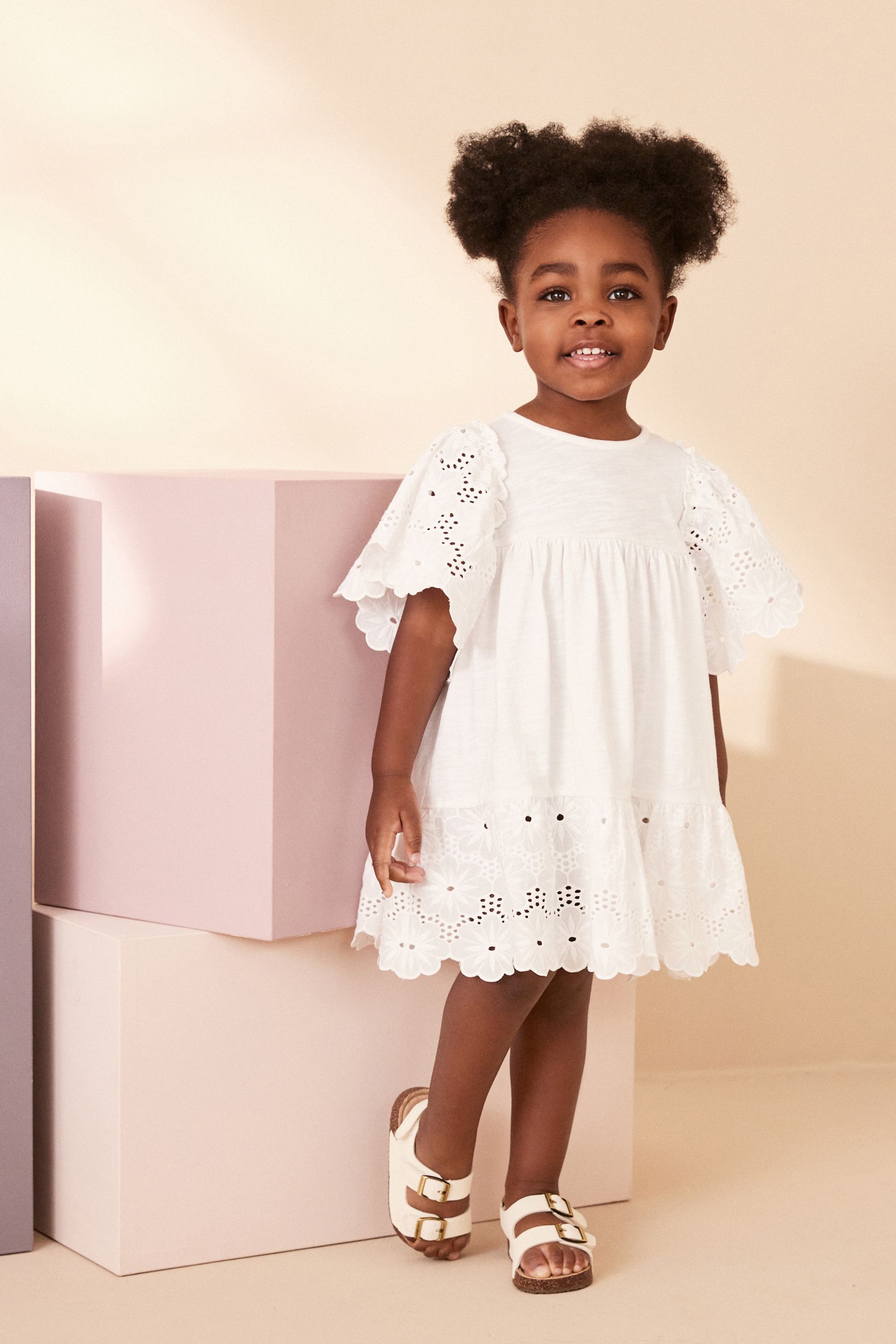 Next white broderie dress store