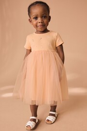 Pink Rib Mesh Dress (3mths-7yrs) - Image 1 of 6