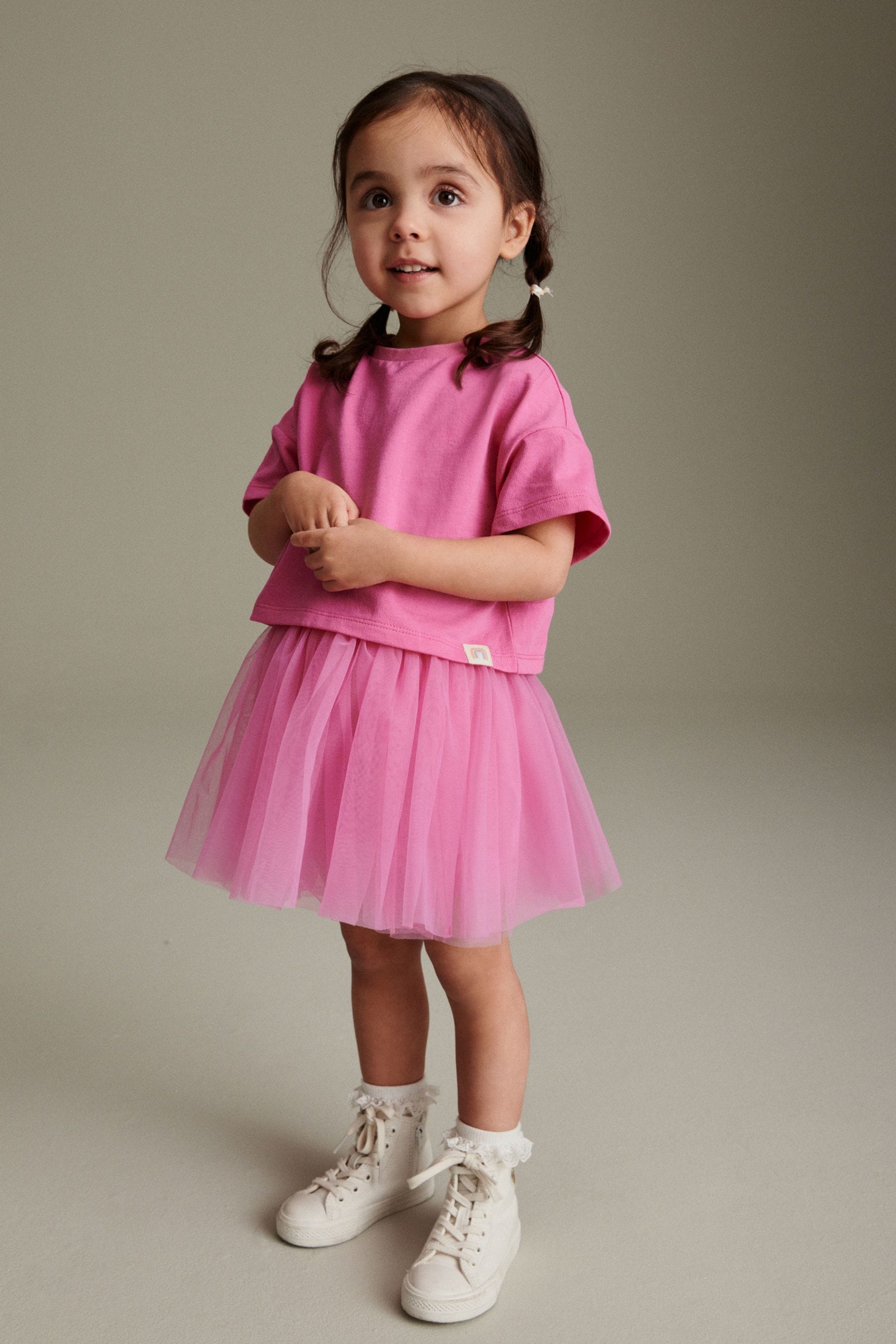 Buy Bright Pink T Shirt and Skirt Set 3mths 7yrs from Next Luxembourg