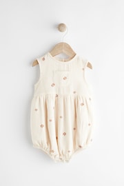 Beige Floral Embroidery Baby Bloomer Romper (0mths-3yrs) - Image 5 of 10