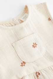 Beige Floral Embroidery Baby Bloomer Romper (0mths-3yrs) - Image 9 of 10