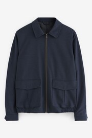 Navy Smart Textured Blouson Jacket - Image 7 of 10