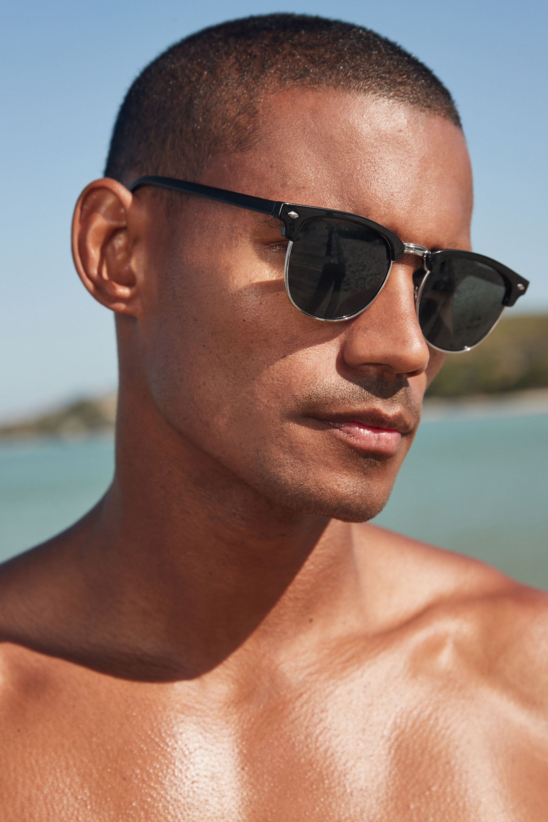 Buy Classic Black Clubmaster Polarised Sunglasses from the Next UK online shop