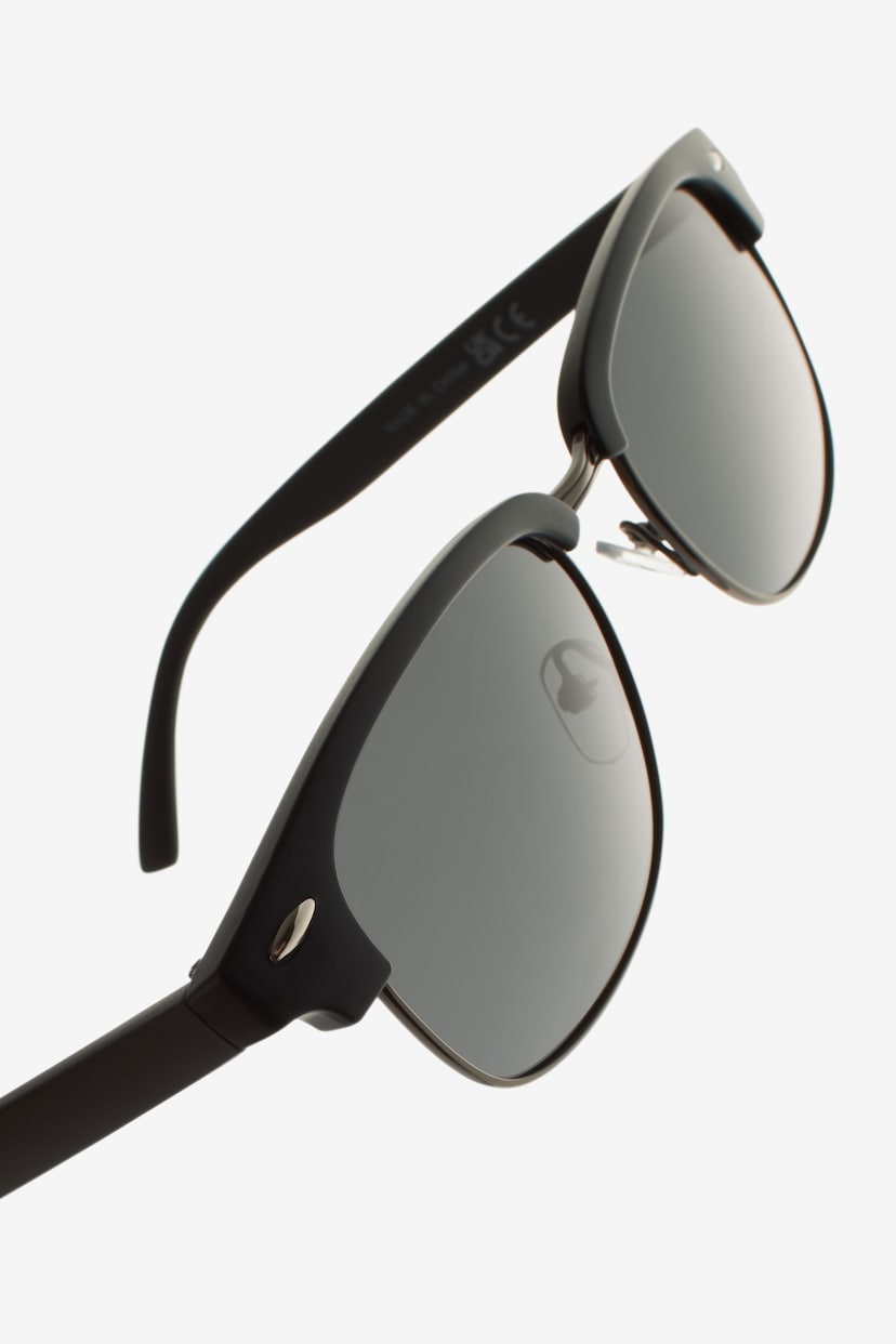 Black & Black Clubmaster Polarised Sunglasses - Image 4 of 5