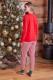 Threadbare Red Cane Cotton Long Sleeve Christmas Pyjama Set - Image 2 of 8
