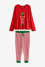 Threadbare Red Cane Cotton Long Sleeve Christmas Pyjama Set - Image 6 of 8