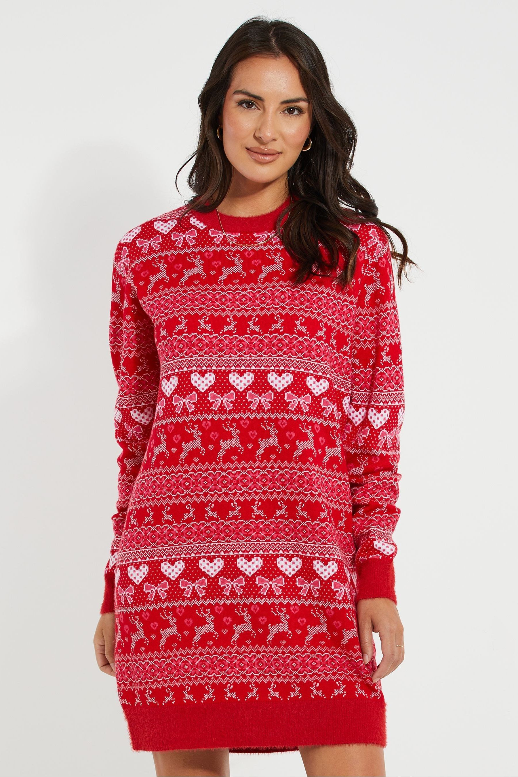 Red christmas jumper dress hotsell