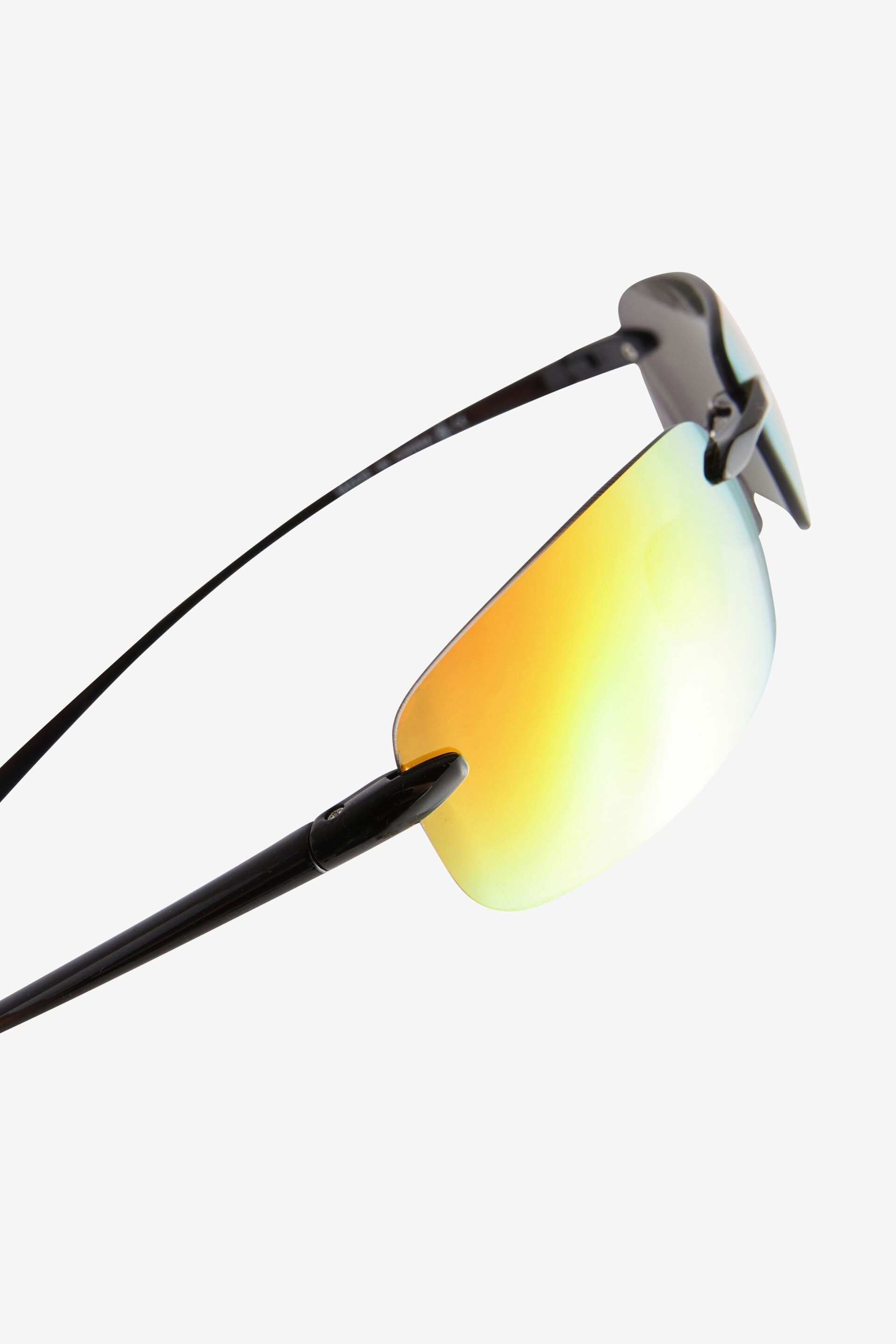 Black Sport Rimless Sunglasses - Image 4 of 5