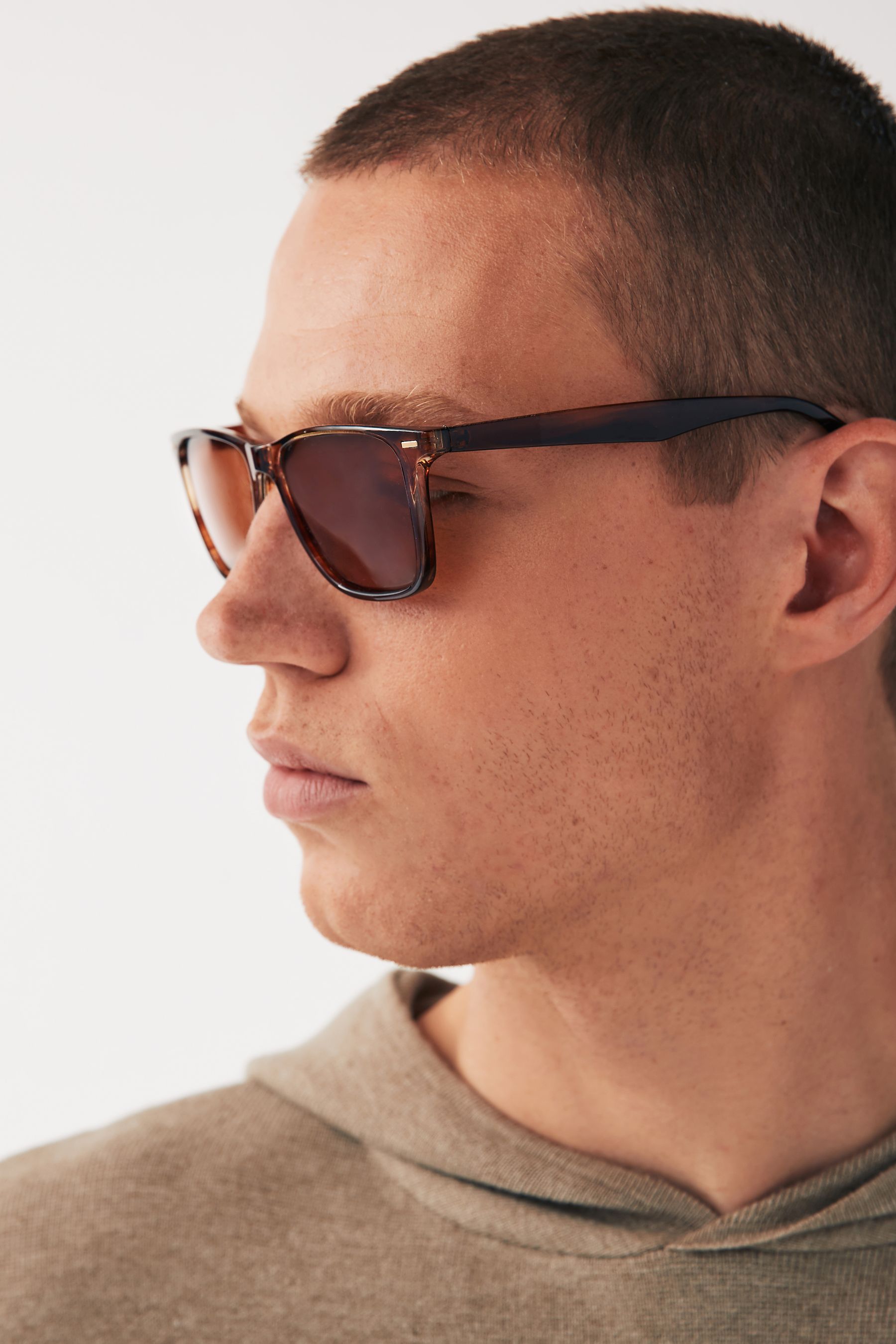 Buy Brown N Logo Wayfarer Polarised Sunglasses from Next Luxembourg