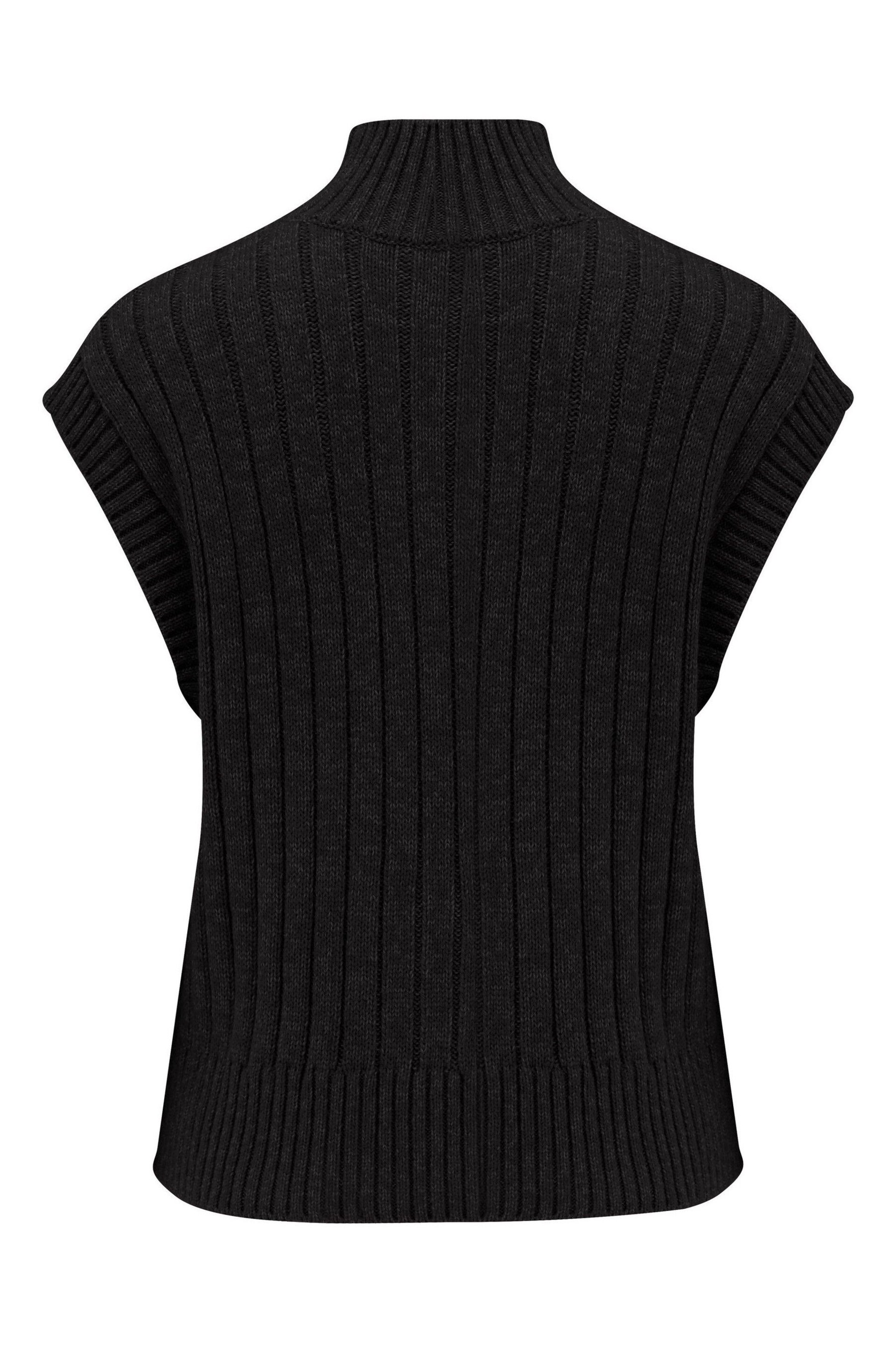 Pour Moi Black Kady Cropped Ribbed Knit Tank Top - Image 4 of 4