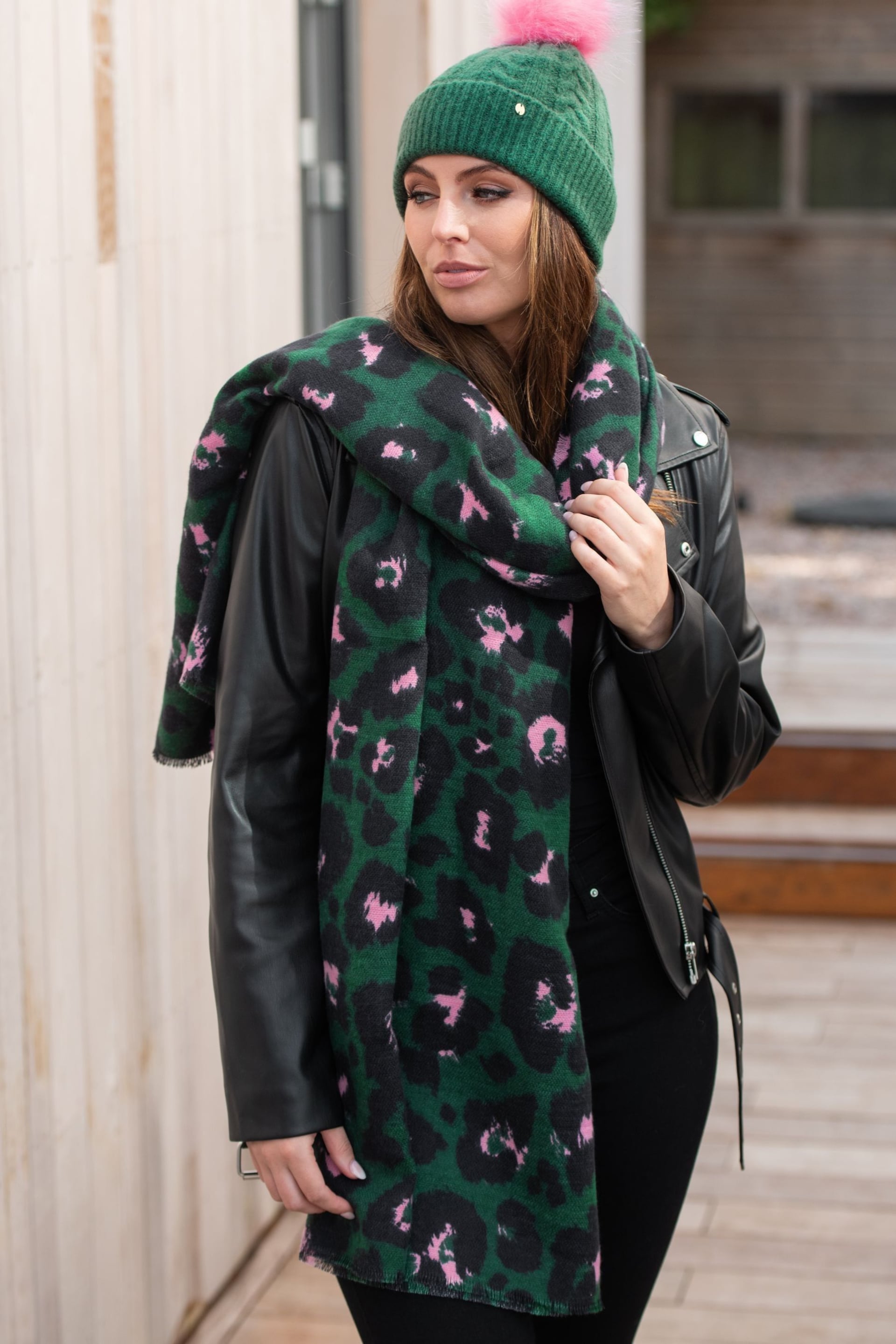 Pour Moi Green Oversized Supersoft Scarf - Image 1 of 3