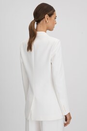 Reiss White Sienna Petite Double Breasted Crepe Suit Blazer - Image 6 of 8