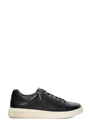 Dune London Black Tribute Zip Detail Cupsole Trainers - Image 1 of 6