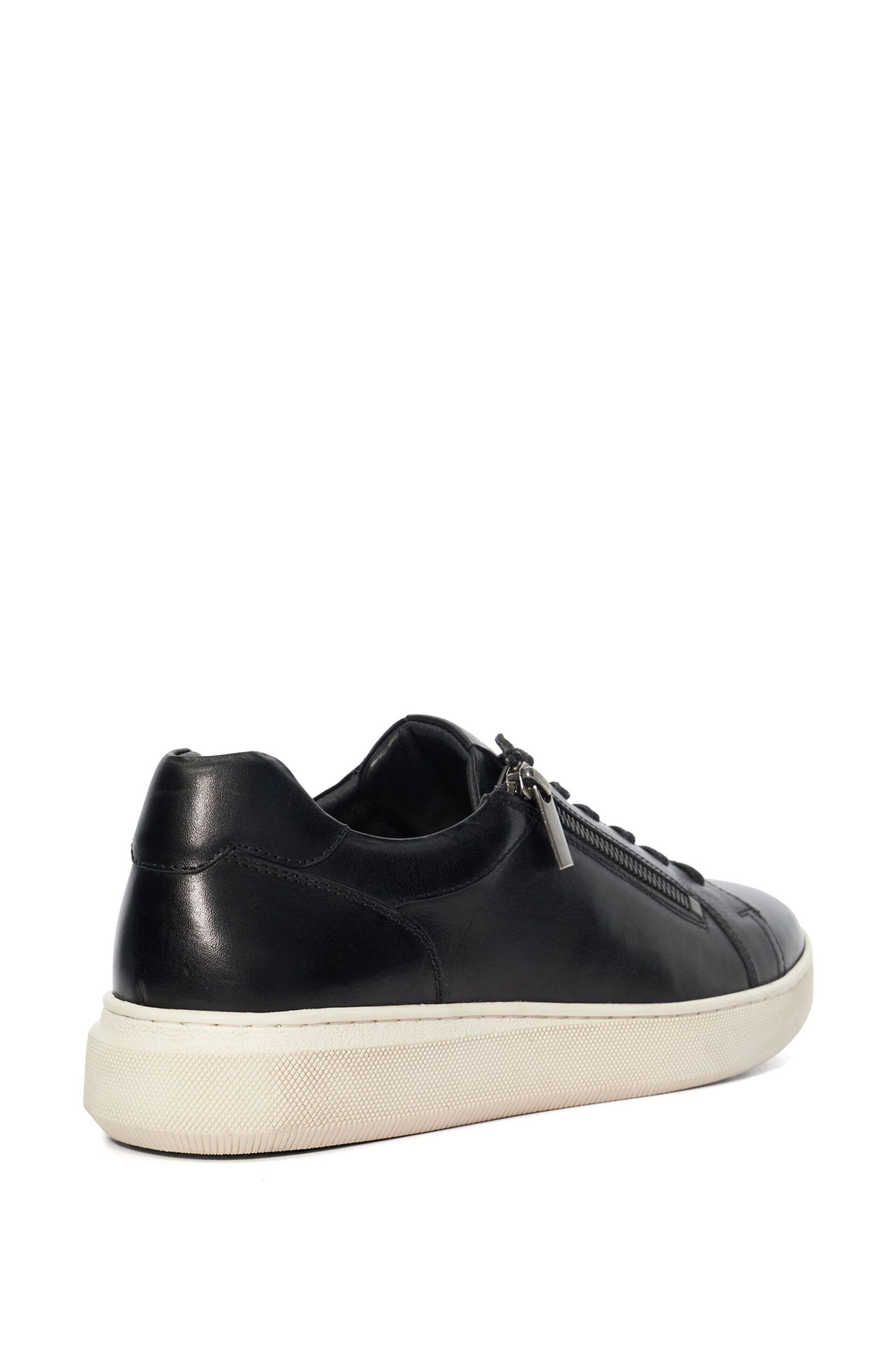 Dune London Black Tribute Zip Detail Cupsole Trainers - Image 4 of 6