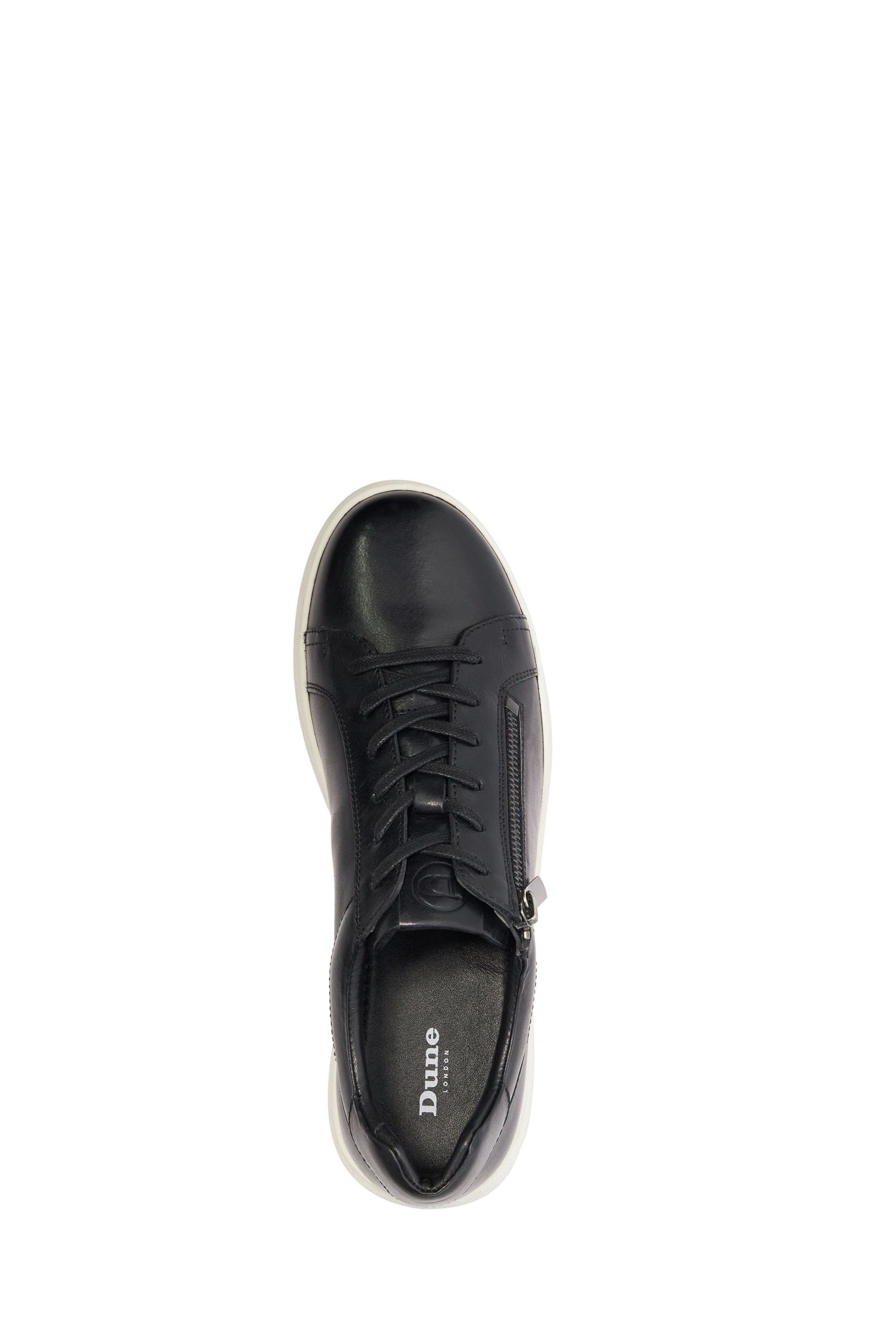 Dune London Black Tribute Zip Detail Cupsole Trainers - Image 5 of 6