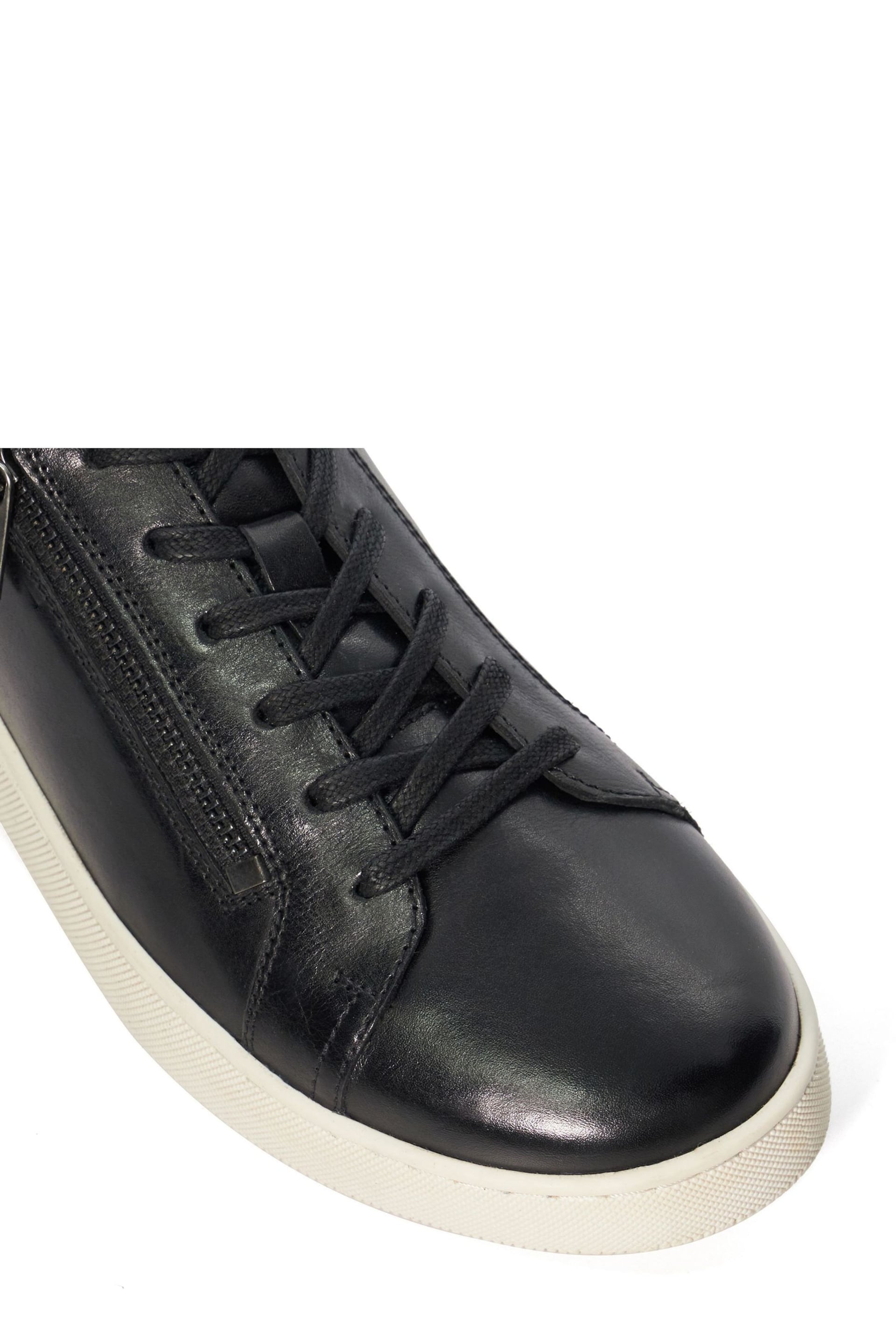 Dune London Black Tribute Zip Detail Cupsole Trainers - Image 6 of 6