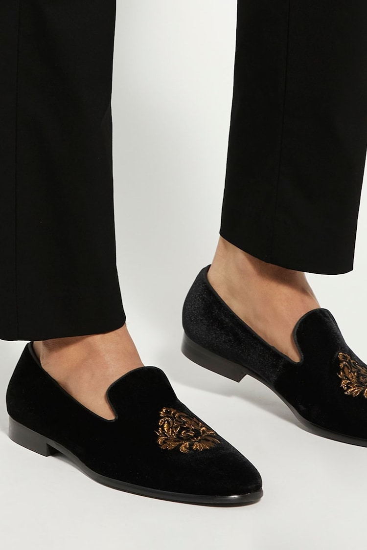 Dune London Black Styless Crest Loafers - Image 6 of 6