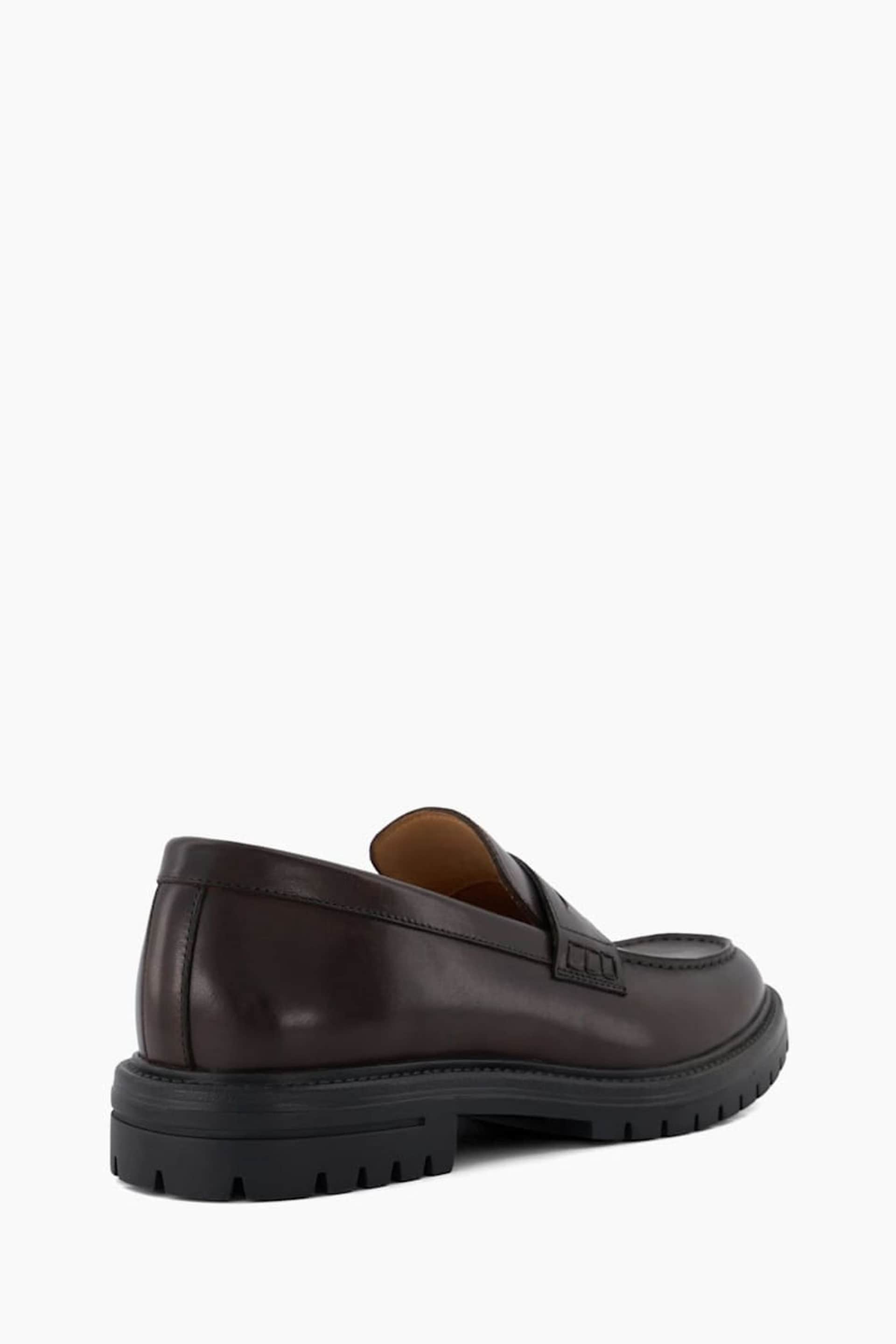 Dune London Brown Banking Cleated Sole Penny Loafers - Image 4 of 5