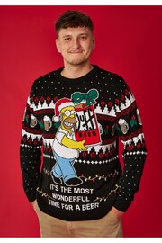 Vanilla Underground Black Simpsons Mens Licensed Adult Knitted Christmas Jumper - Image 2 of 8