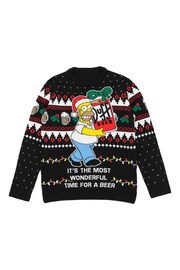 Vanilla Underground Black Simpsons Mens Licensed Adult Knitted Christmas Jumper - Image 3 of 6
