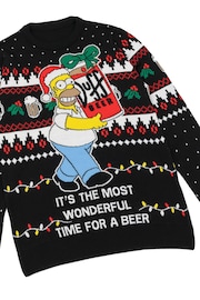 Vanilla Underground Black Simpsons Mens Licensed Adult Knitted Christmas Jumper - Image 4 of 8