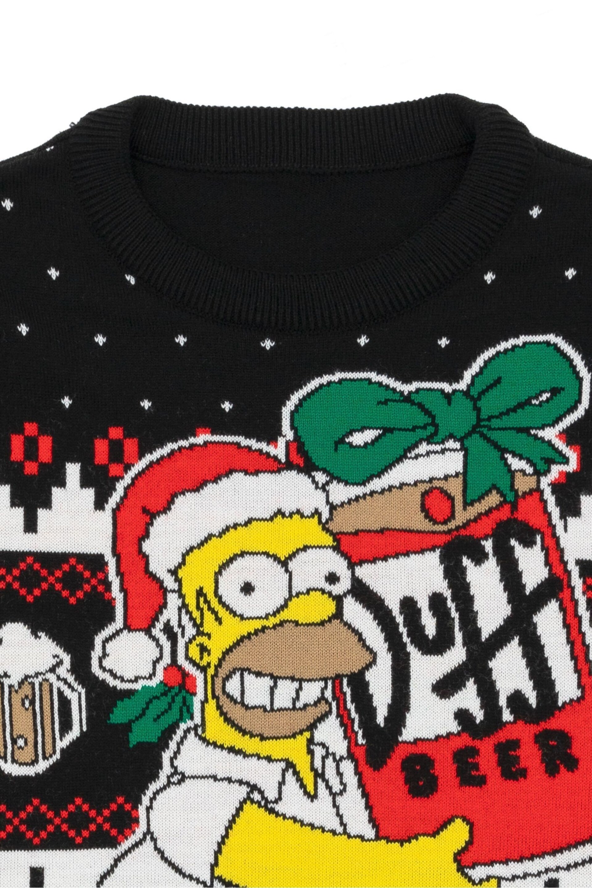 Vanilla Underground Black Simpsons Mens Licensed Adult Knitted Christmas Jumper - Image 5 of 8