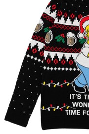 Vanilla Underground Black Simpsons Mens Licensed Adult Knitted Christmas Jumper - Image 6 of 8