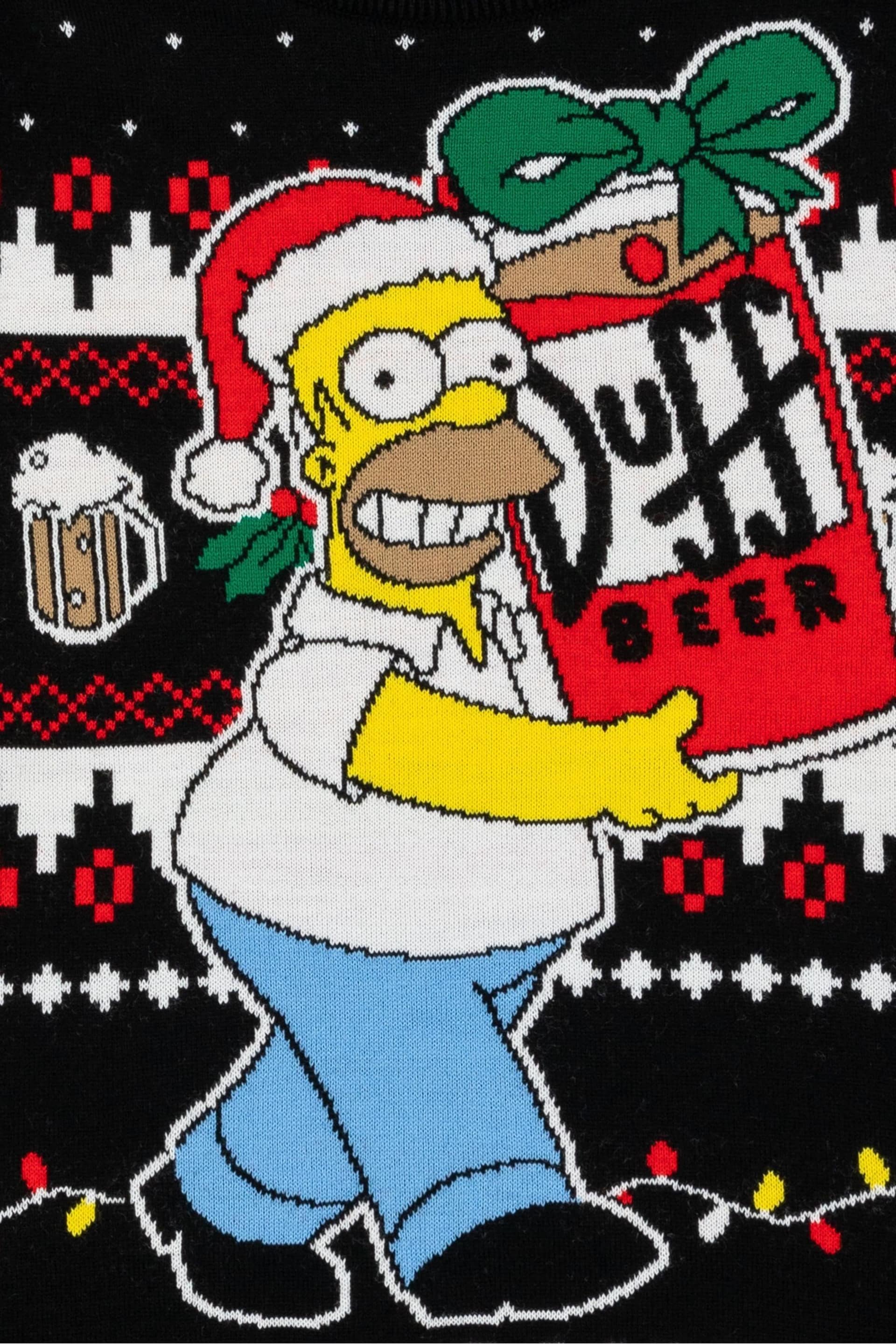Vanilla Underground Black Simpsons Mens Licensed Adult Knitted Christmas Jumper - Image 7 of 8