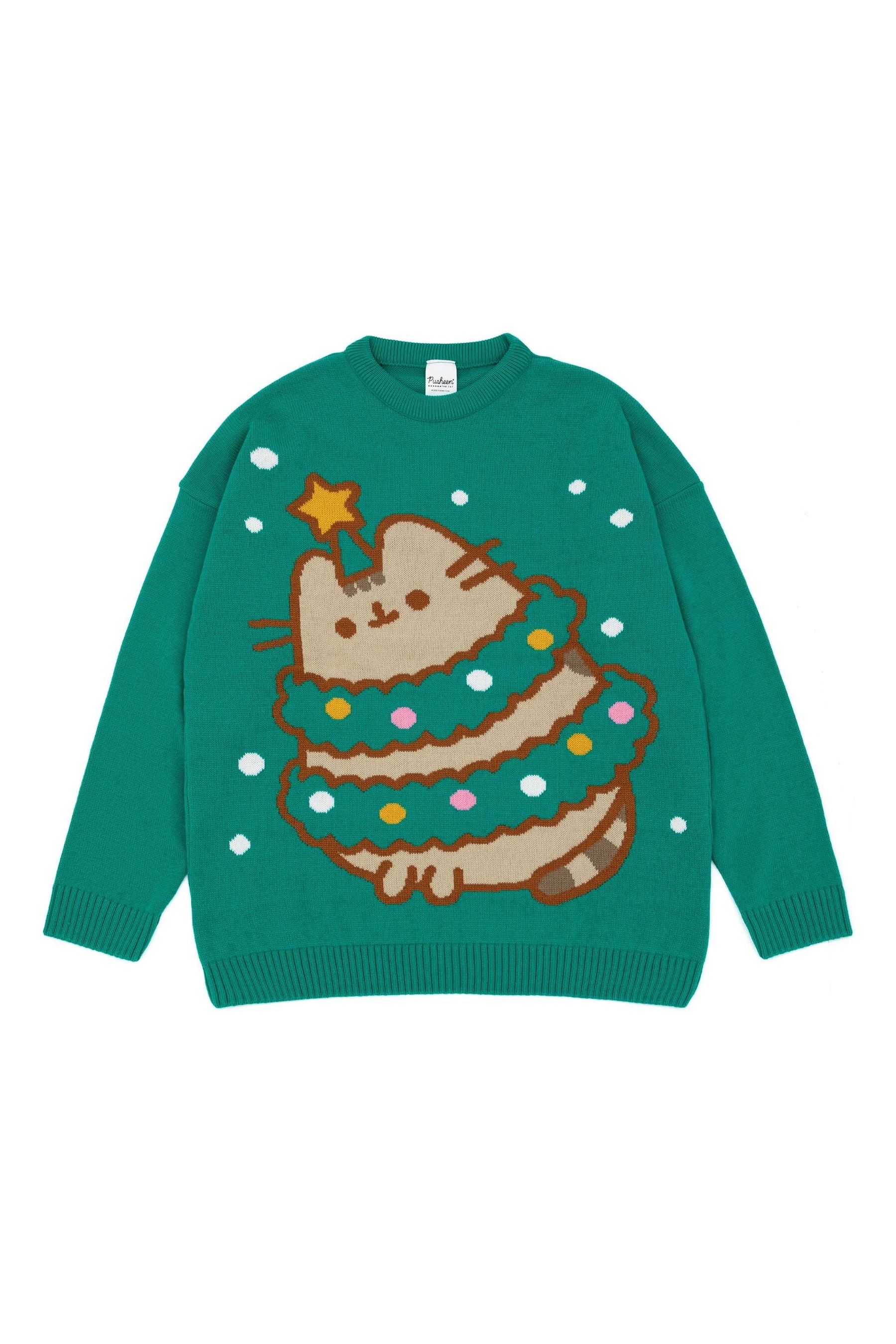Buy Vanilla Underground Green Pusheen Ladies Xmas Jumper from Next Malta