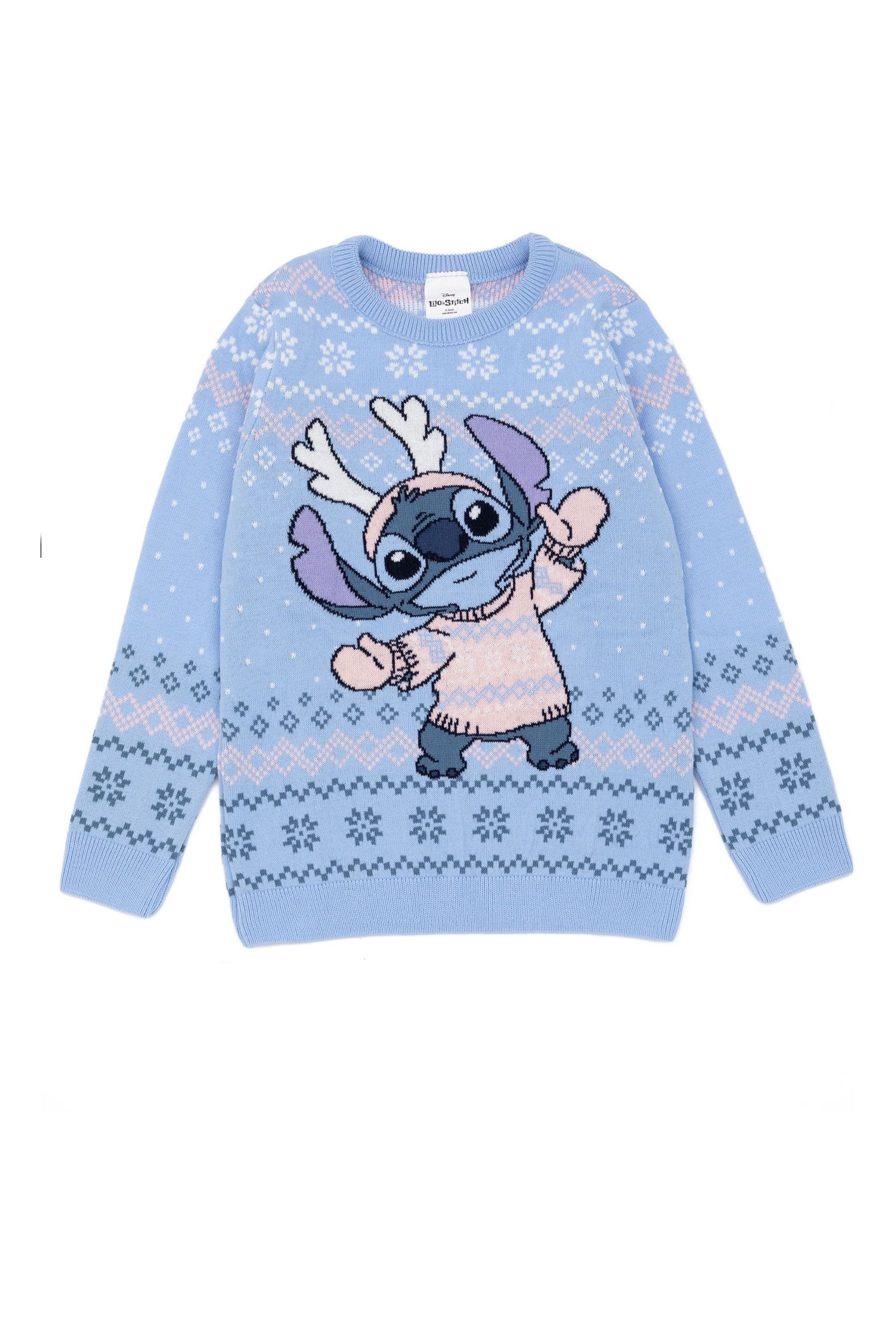 Buy Vanilla Underground Blue Lilo Stitch Kids Christmas Jumper from the Next UK online shop