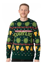 Vanilla Underground Black Ninja Turtles Mens Christmas Jumper - Image 7 of 8