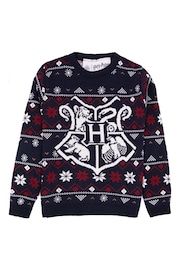 Vanilla Underground Blue Harry Potter Kids Christmas Jumper - Image 1 of 5