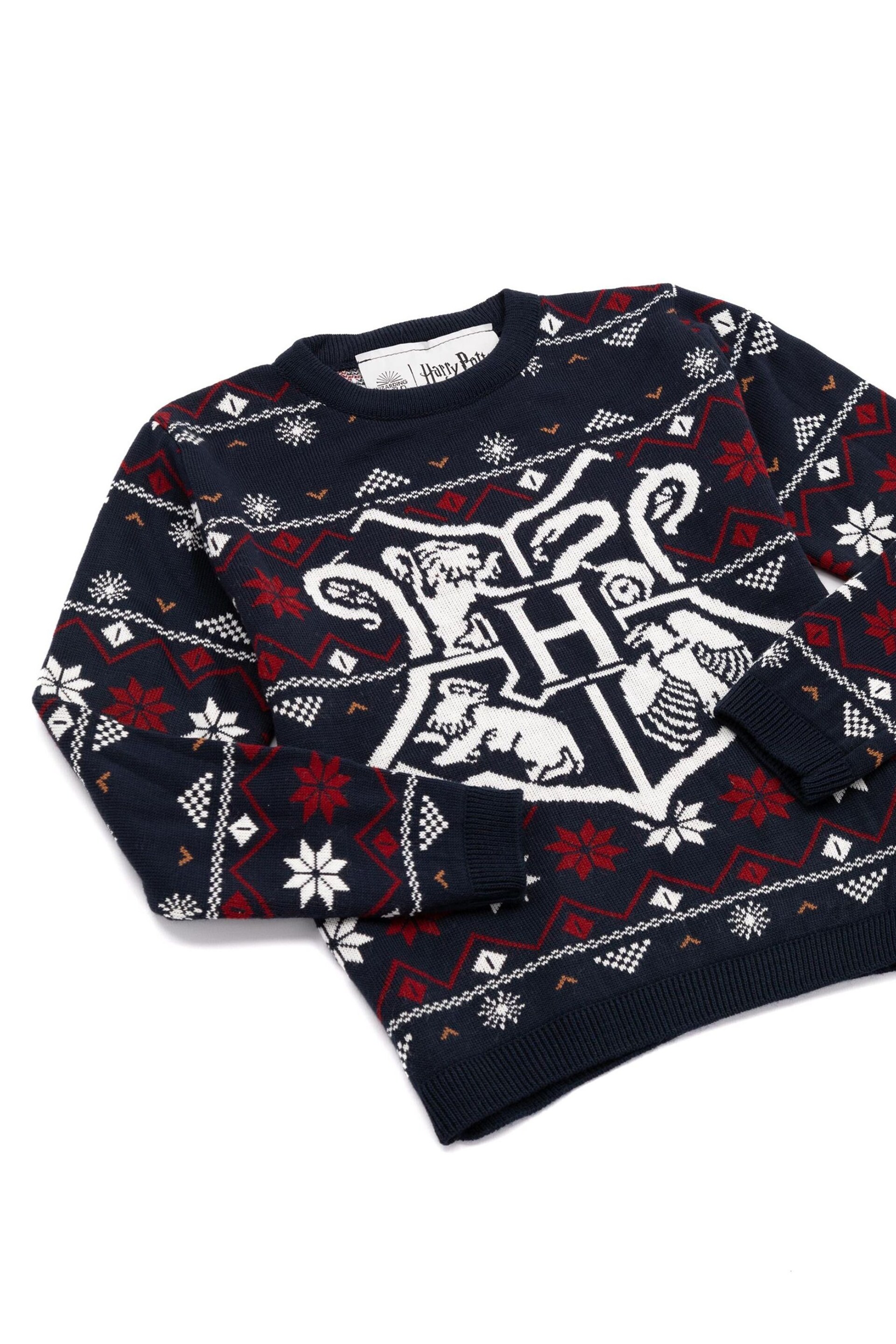 Vanilla Underground Blue Harry Potter Kids Christmas Jumper - Image 2 of 5