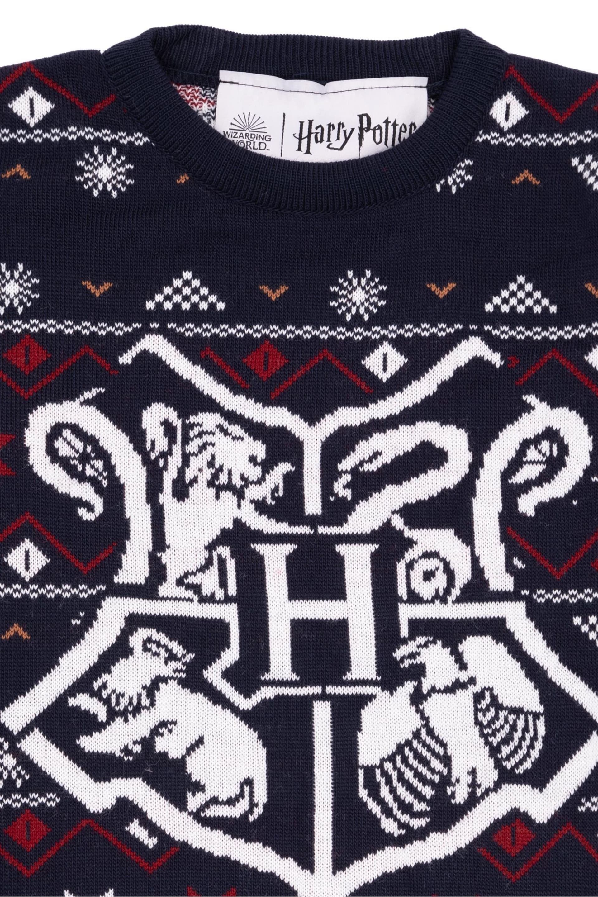 Vanilla Underground Blue Harry Potter Kids Christmas Jumper - Image 3 of 5