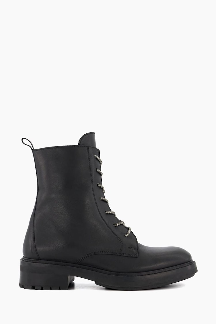 Dune London Black Purplex Heatseal Lace-Up Boots - Image 2 of 5