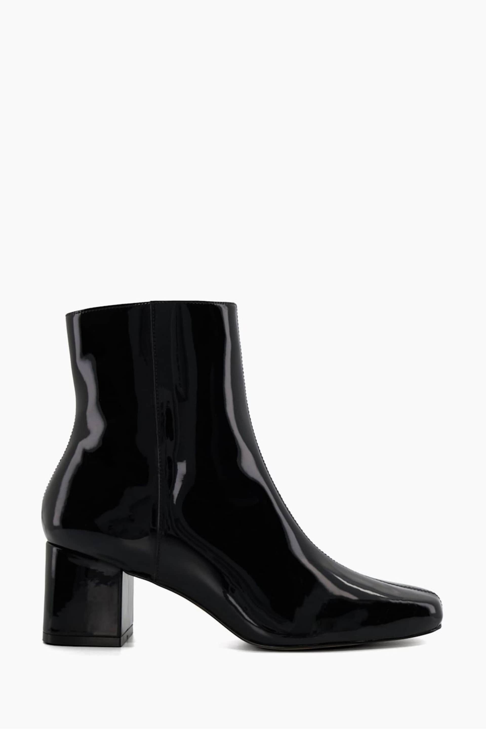 Dune London Black Branded Smart Block Heel Onsen Ankle Boots - Image 1 of 6