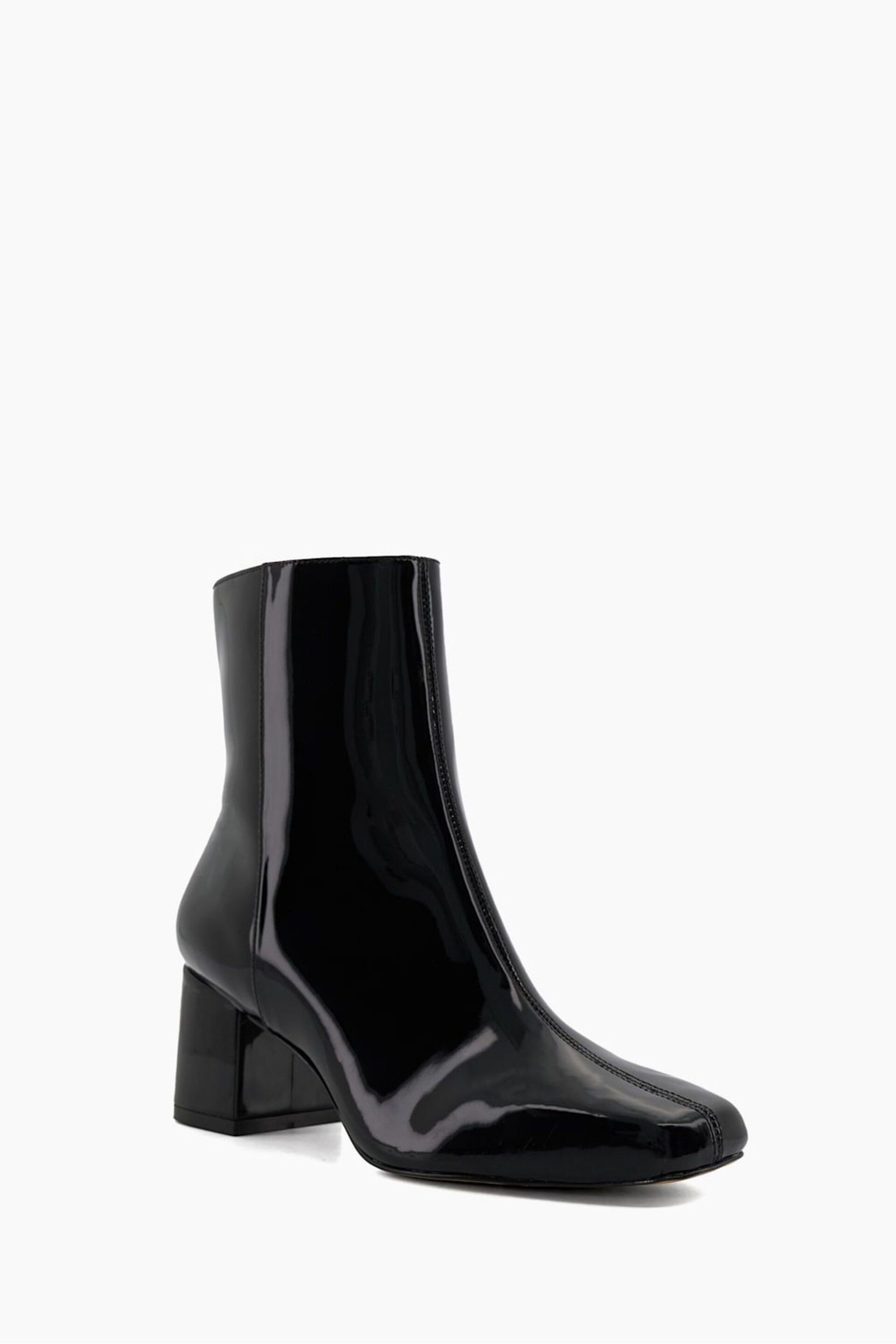 Dune London Black Branded Smart Block Heel Onsen Ankle Boots - Image 3 of 6