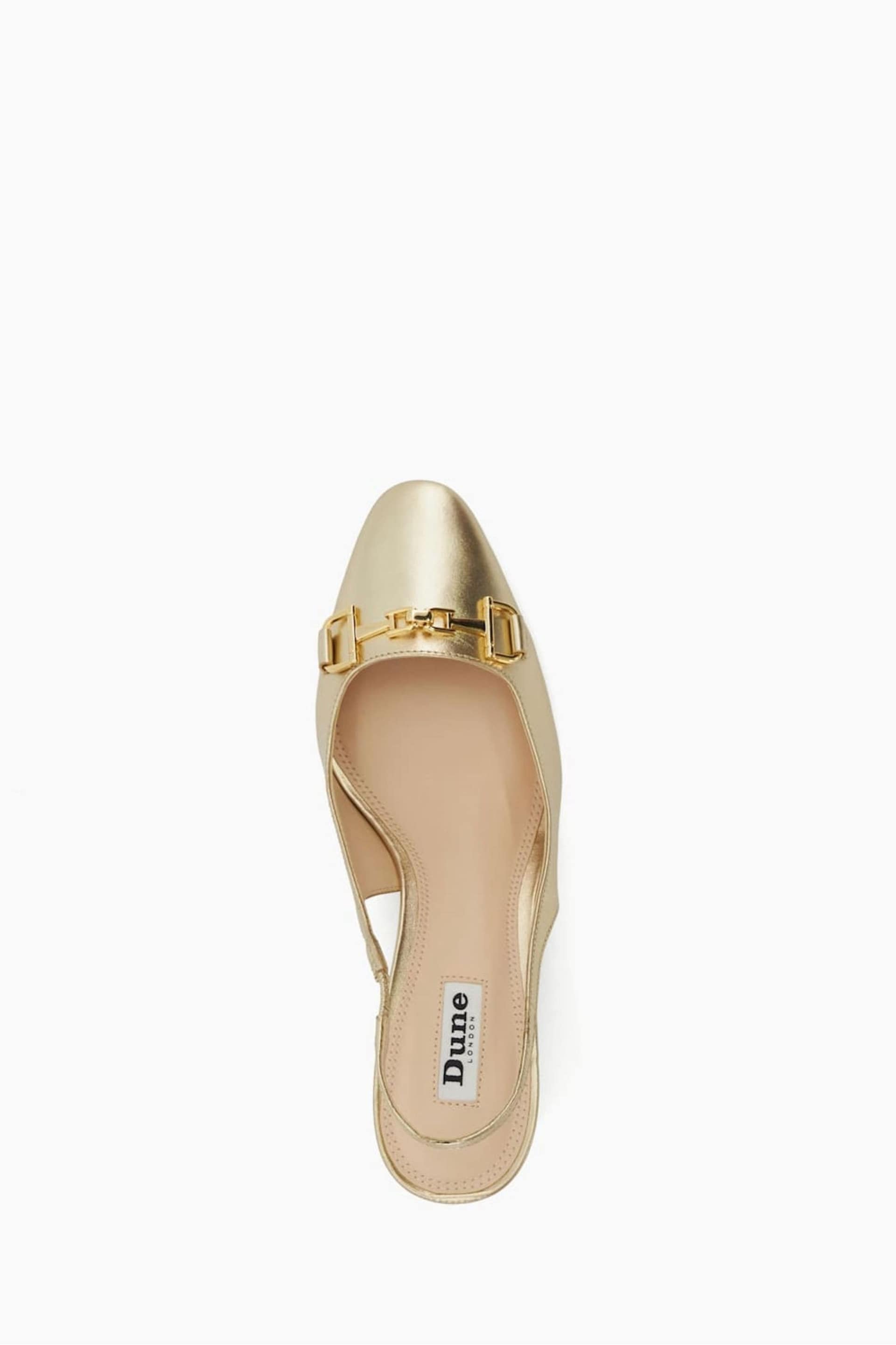 Dune London Gold Detailed Block Heel Snaffle Slingback Shoes - Image 4 of 4