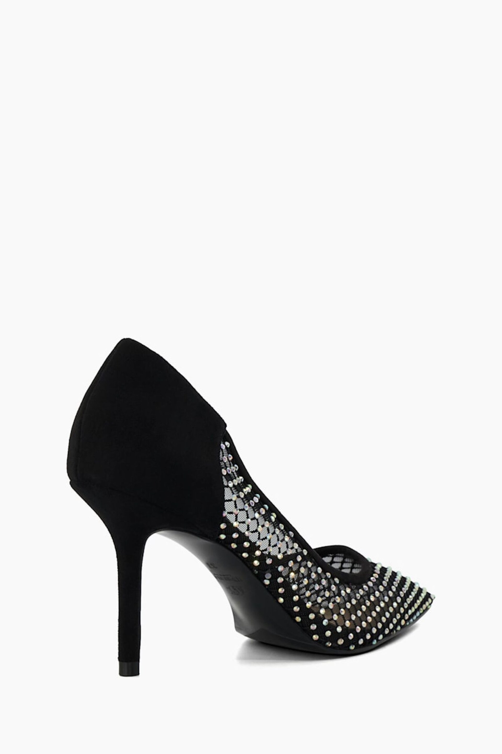 Dune London Black Affect Mesh Diamanté Courts - Image 5 of 7