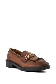 Dune London Brown Guided DD Snaffle Fringe Loafers - Image 3 of 7