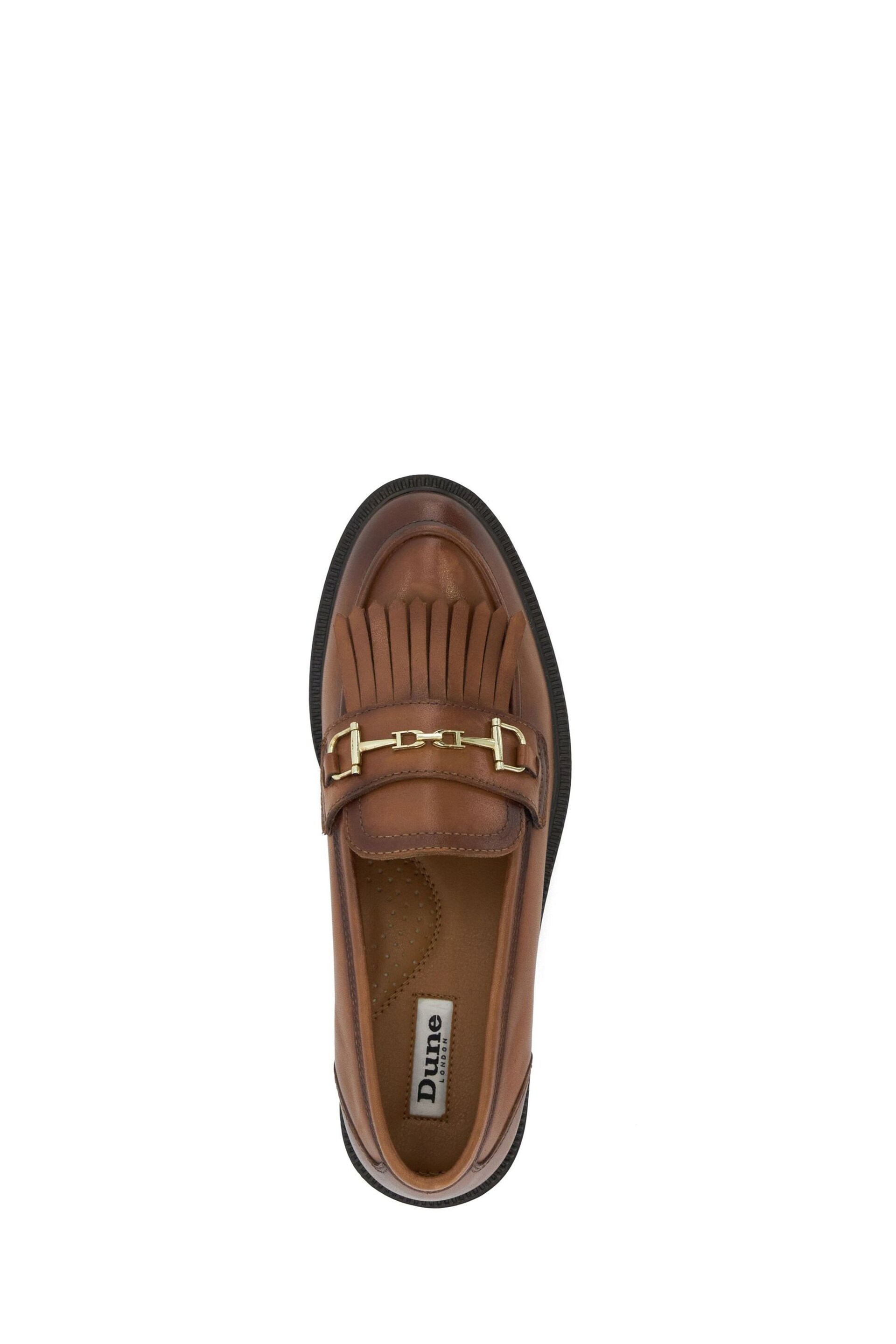 Dune London Brown Guided DD Snaffle Fringe Loafers - Image 5 of 7