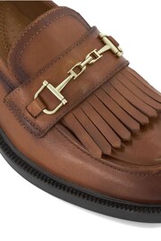 Dune London Brown Guided DD Snaffle Fringe Loafers - Image 6 of 7