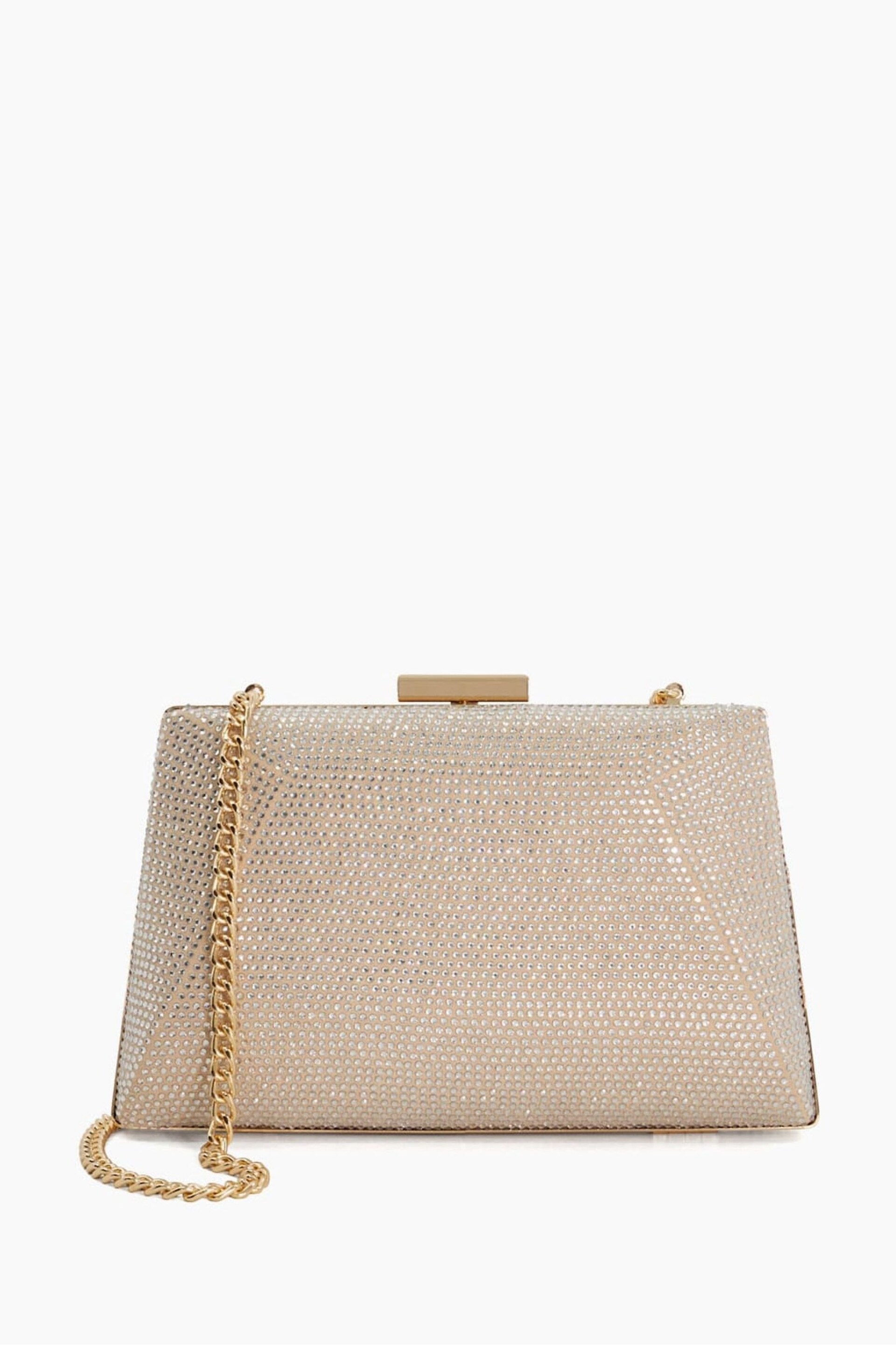 Dune London Gold Bellaire Diamanté Hard Case Clutch Bag - Image 3 of 6