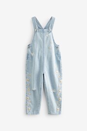 Light Blue Denim Daisy Embroidered Dungarees (3-16yrs) - Image 6 of 8